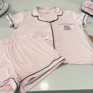 Rae Dunn Light Pink 'Bride Squad' Short Pajama Set